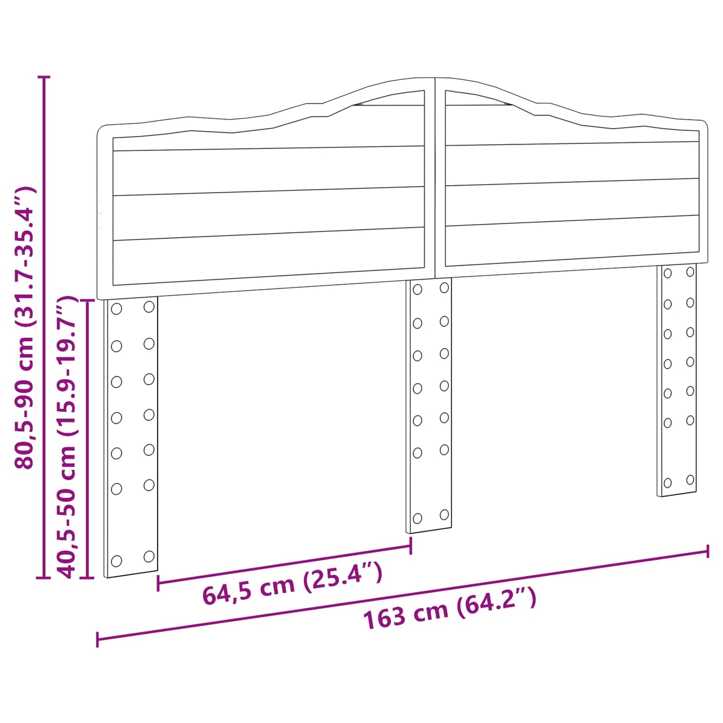 Headboard Grey Sonoma Engineered wood