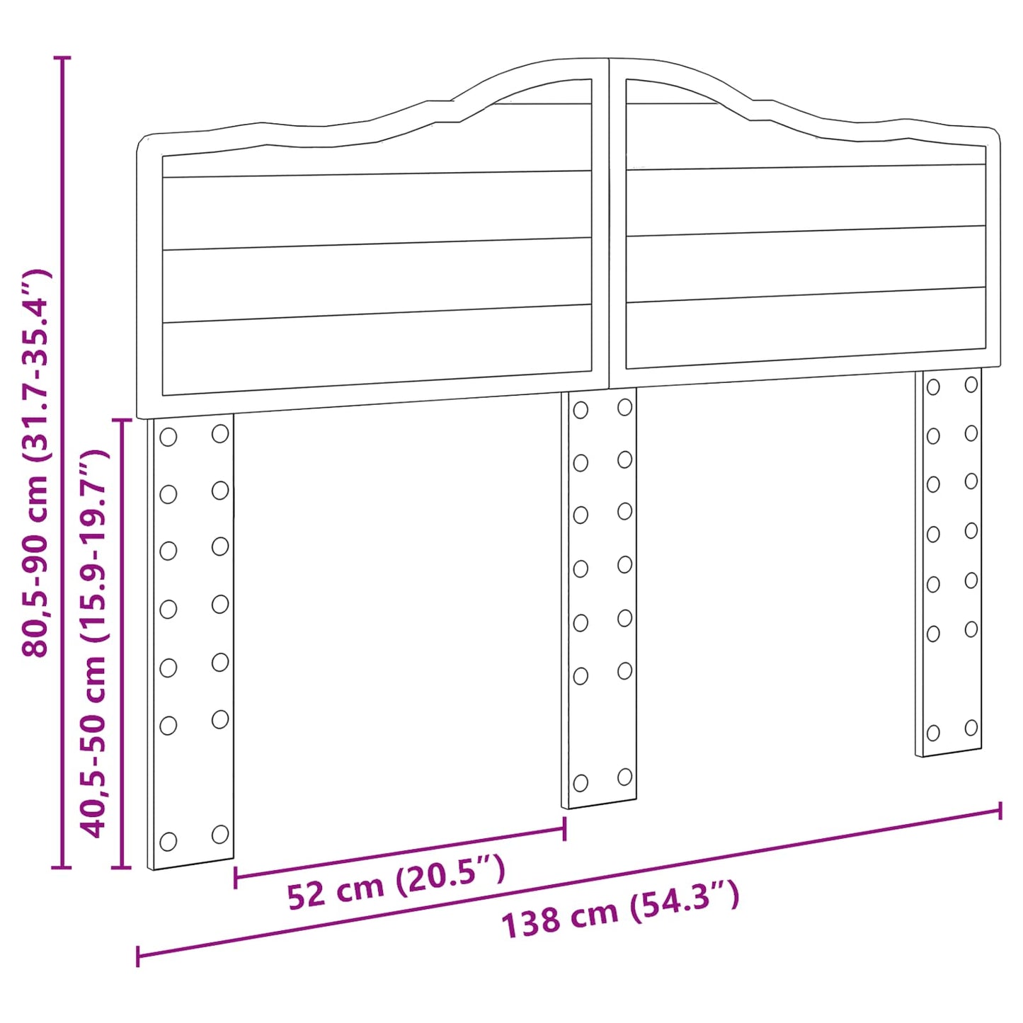 Headboard Brown Oak Engineered wood