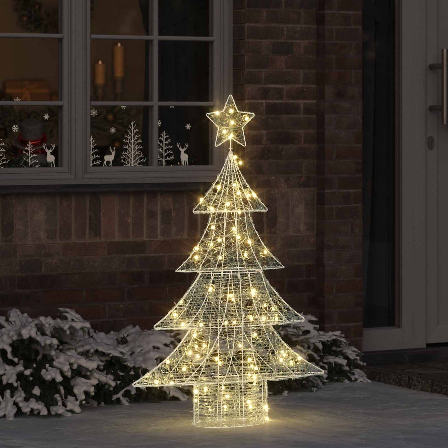 Christmas Tree with 100 LEDs Warm white 120 cm Acrylic