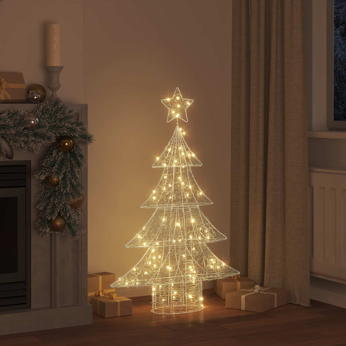 Christmas Tree with 100 LEDs Warm white 120 cm Acrylic
