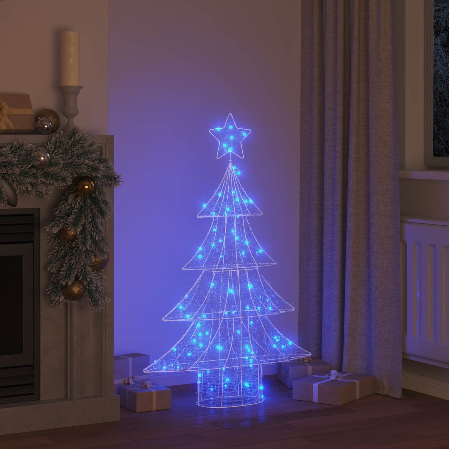 Christmas Tree with 100 LEDs Blue 120 cm Acrylic