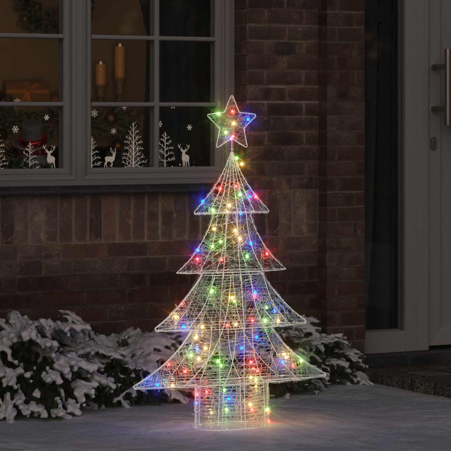 Christmas Tree with 100 LEDs Multicolour 120 cm Acrylic