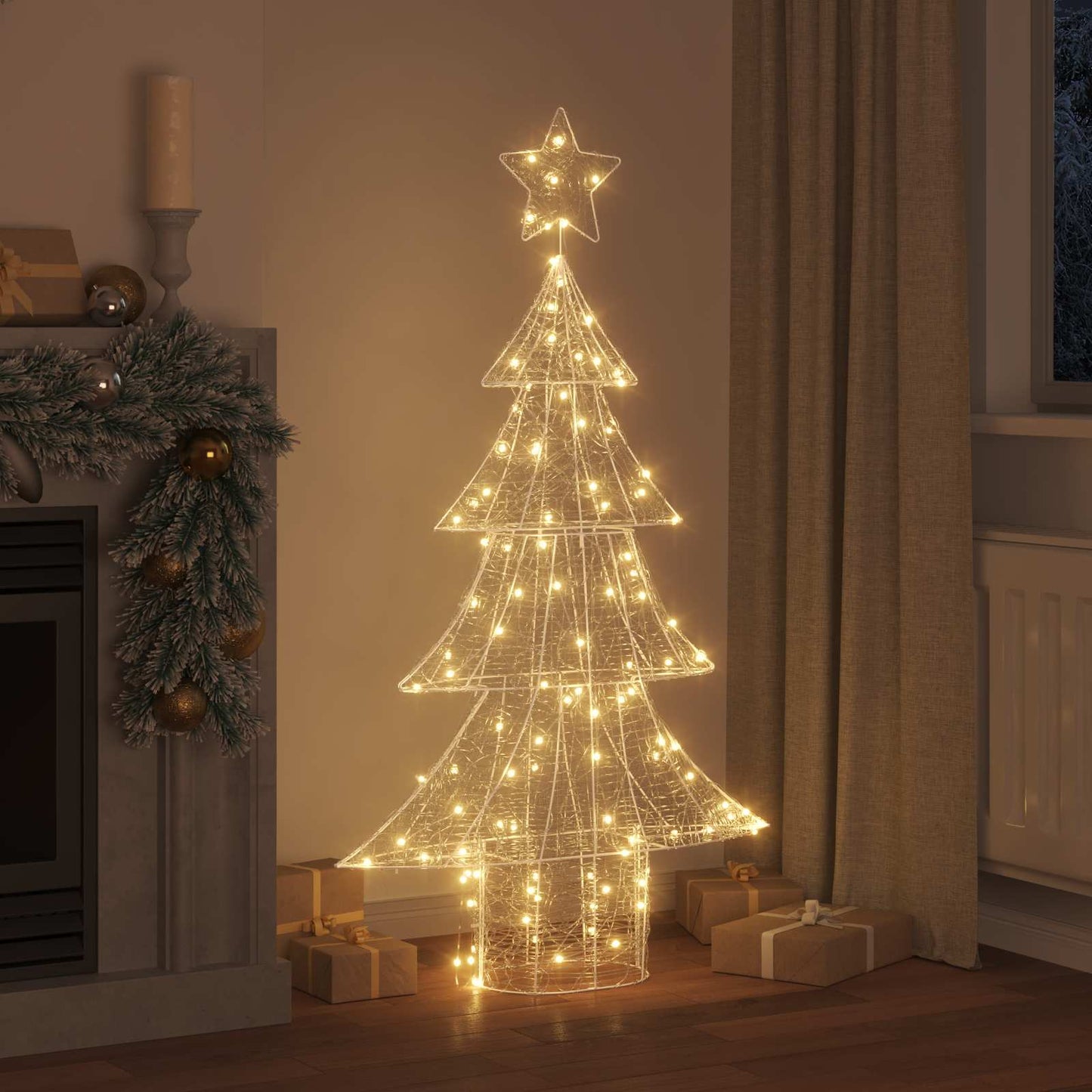 Christmas Tree with 160 LEDs Warm white 150 cm Acrylic
