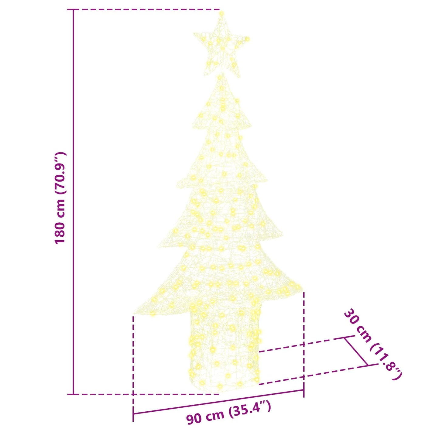 Christmas Tree with 240 LEDs Warm white 150 cm Acrylic