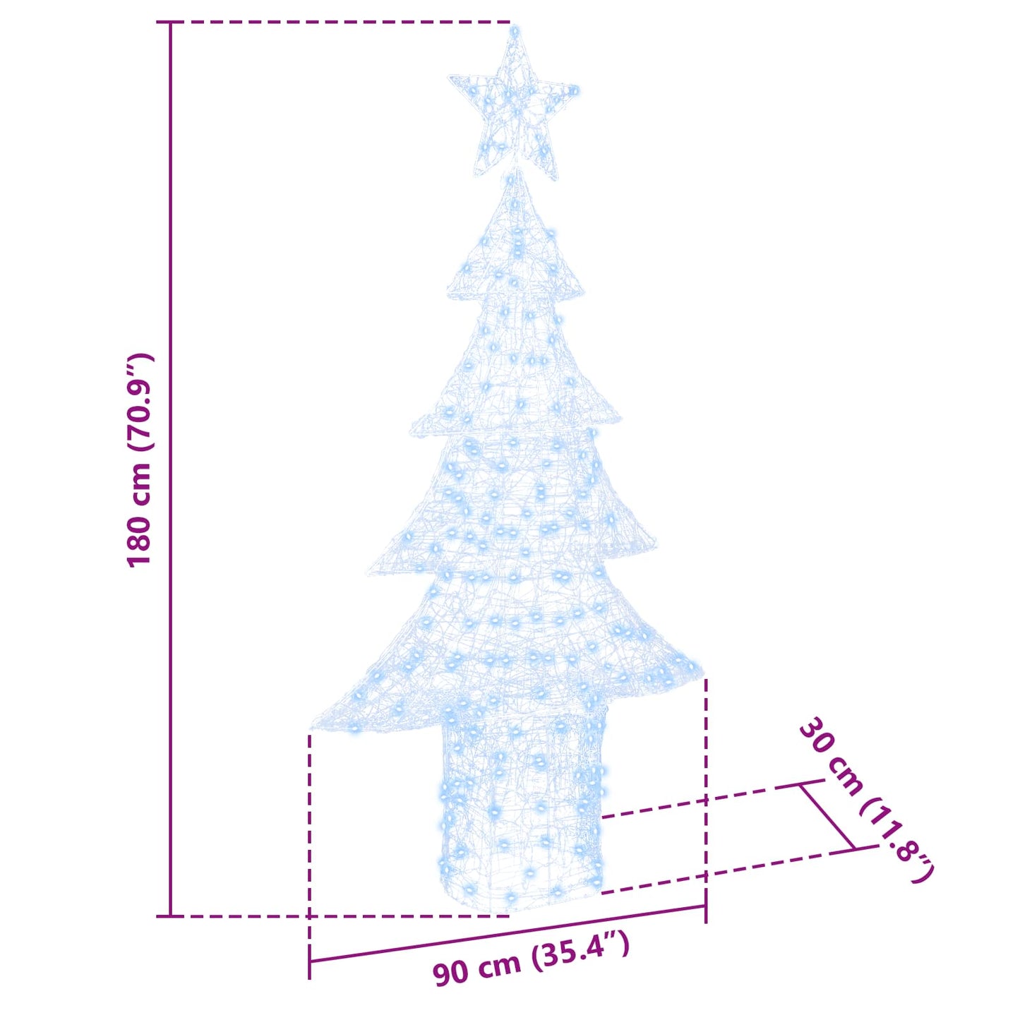 Christmas Tree with 240 LEDs Cold white 180 cm Acrylic