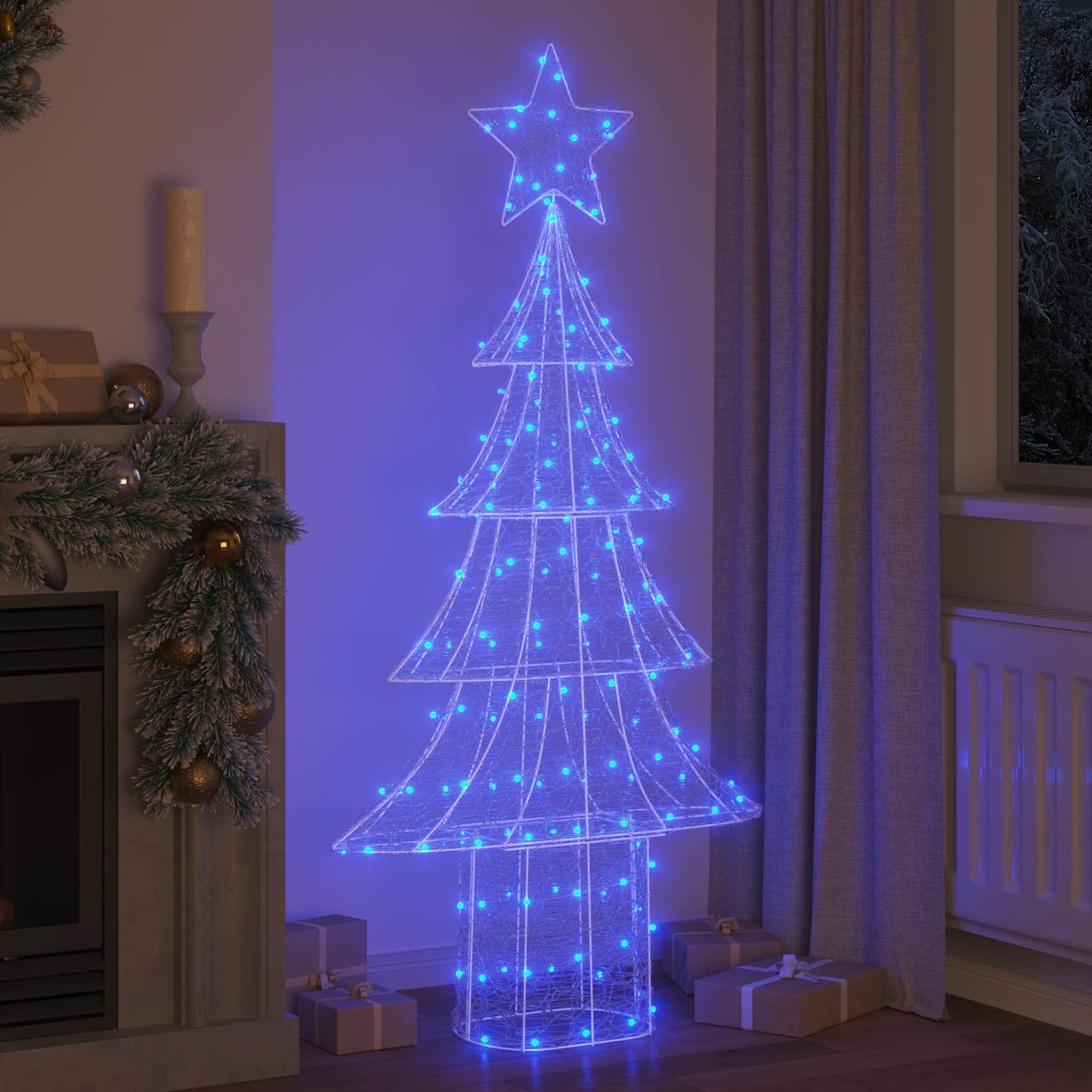 Christmas Tree with 240 LEDs Blue 180 cm Acrylic