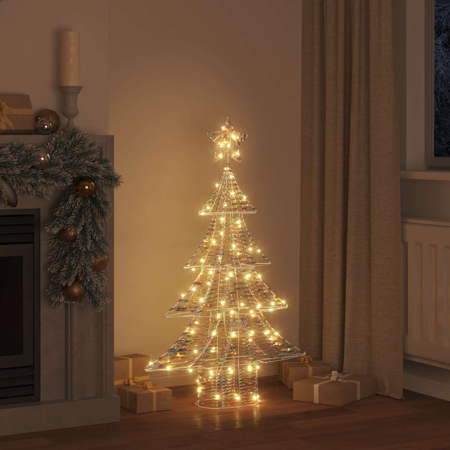 Christmas Tree with 120 LEDs Warm white 120.5 cm PET