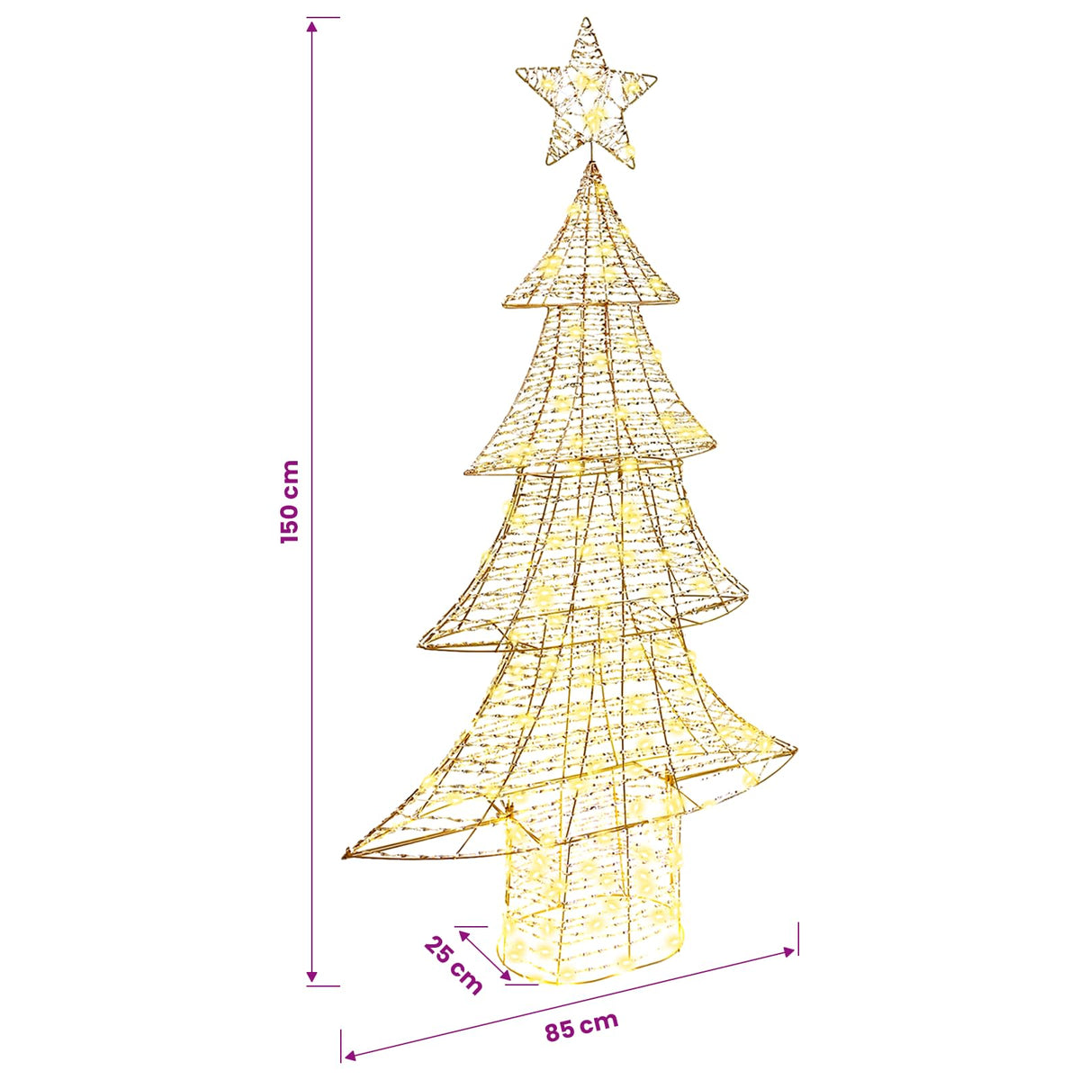 Christmas Tree Warm white 150 cm PET 160 LEDs