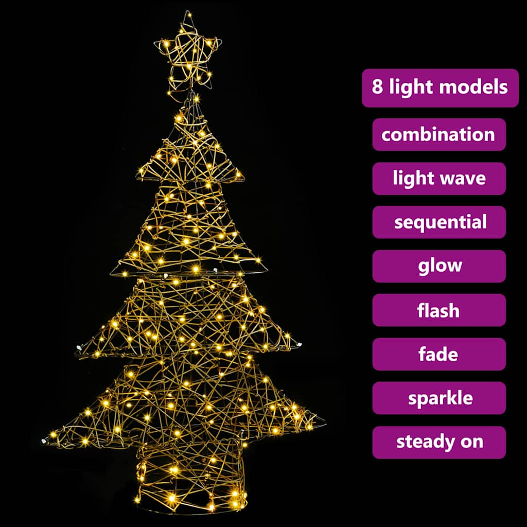 Christmas Tree with 120 LEDs Warm white 150 cm Rattan