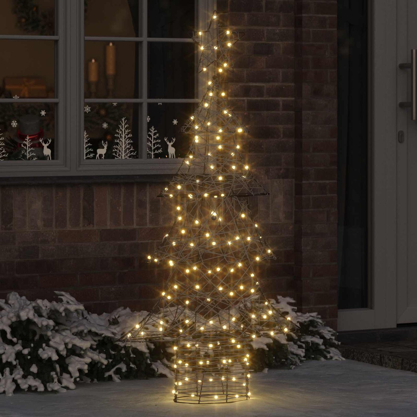 Christmas Tree with 160 LEDs Warm white 150 cm Rattan