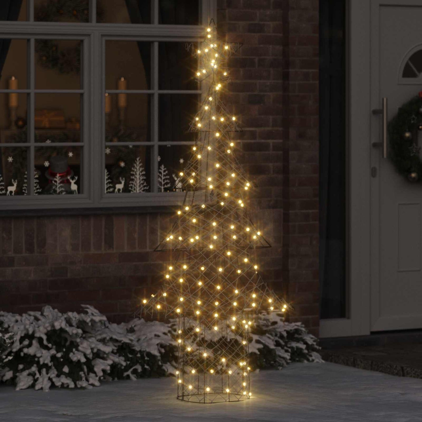 Christmas Tree with 240 LEDs Warm white 180 cm Rattan