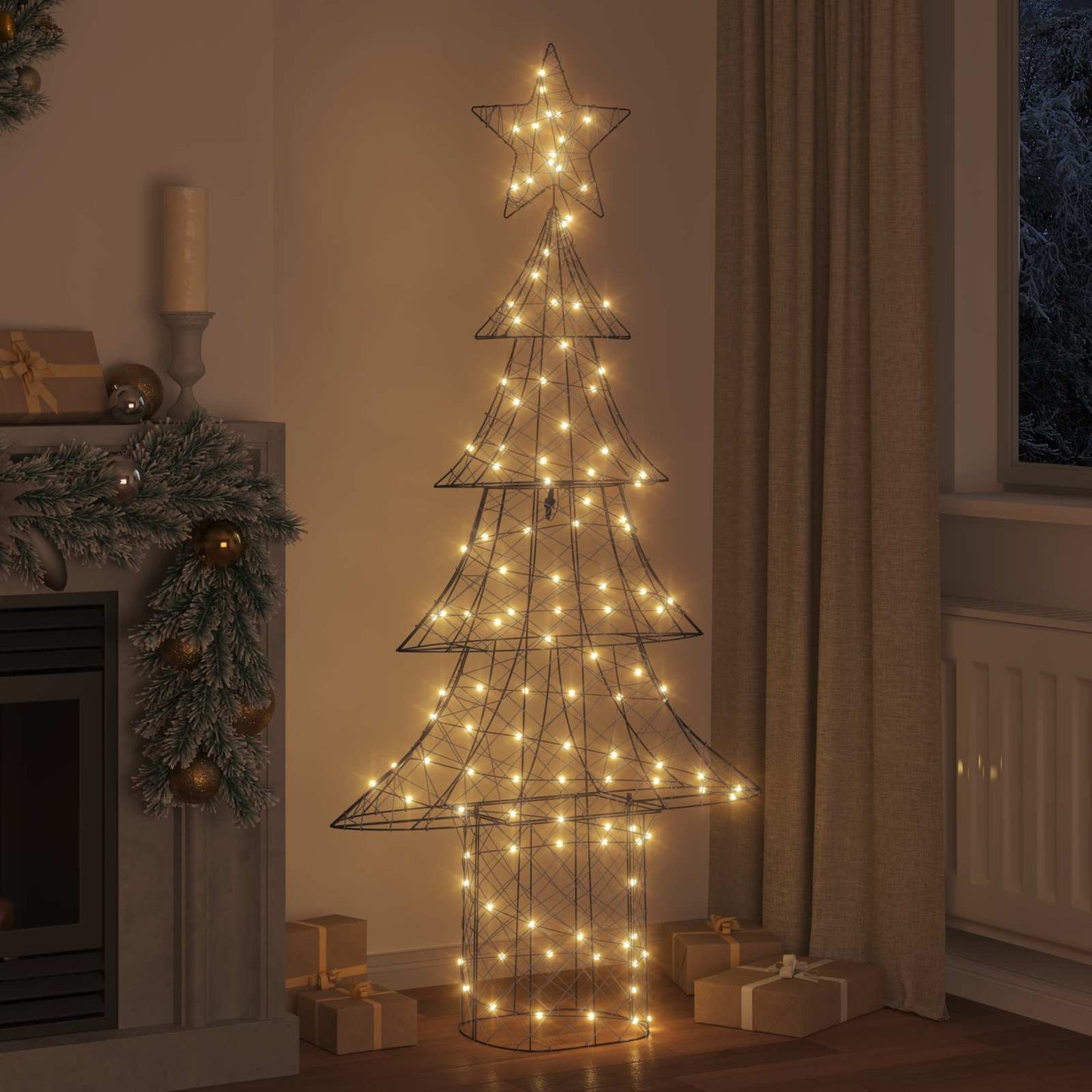 Christmas Tree with 240 LEDs Warm white 180 cm Rattan
