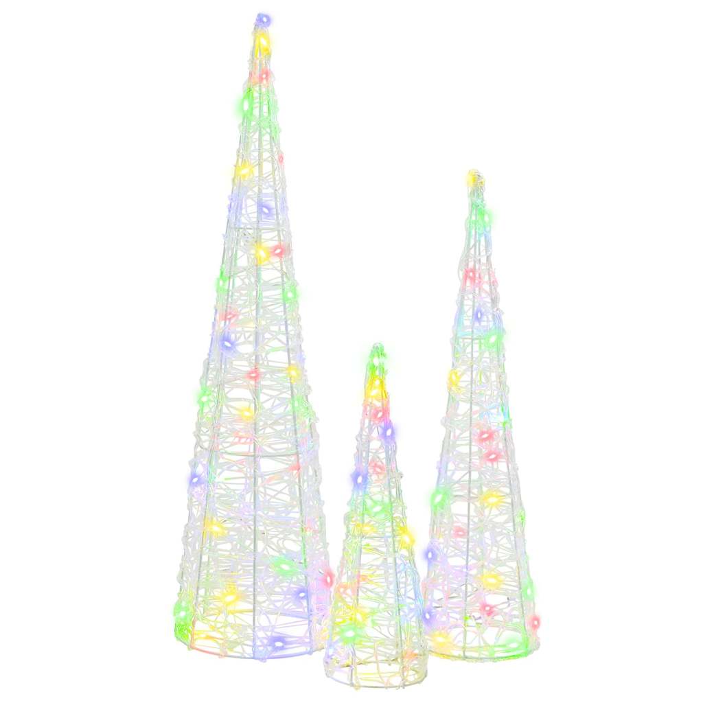 Christmas Tree 3 pcs Multicolour 20 x 20 x 80 cm Acrylic