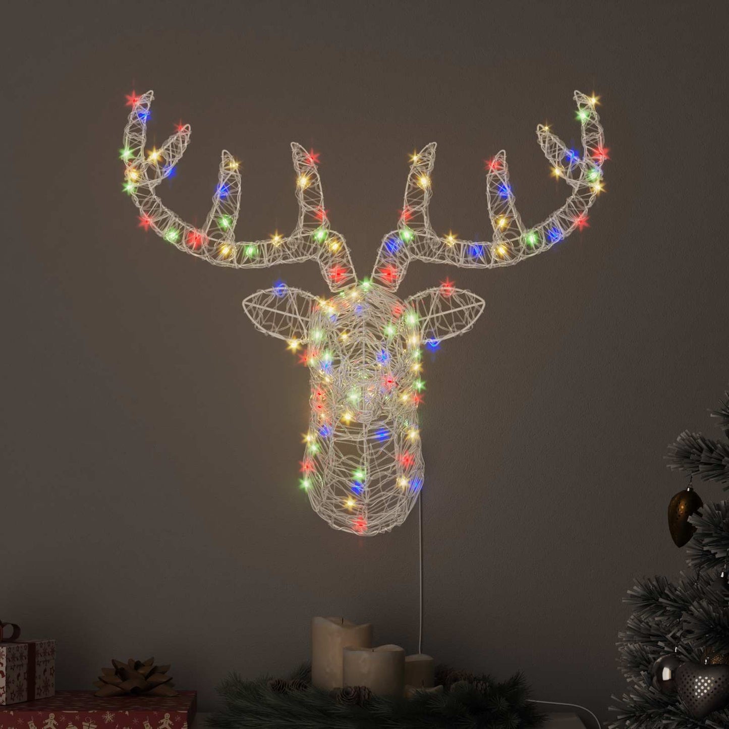 Reindeer Head Colourful 68 x 36.5 x 62.5 cm Acrylic