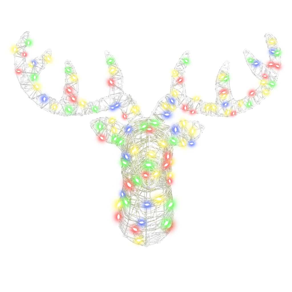 Reindeer Head Colourful 68 x 36.5 x 62.5 cm Acrylic
