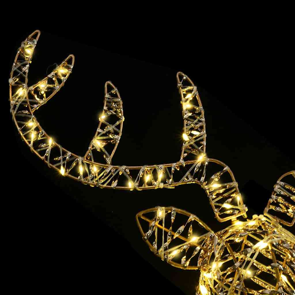 Reindeer Pull Sleigh Warm white 68 x 36.5 x 62.5 cm Rattan