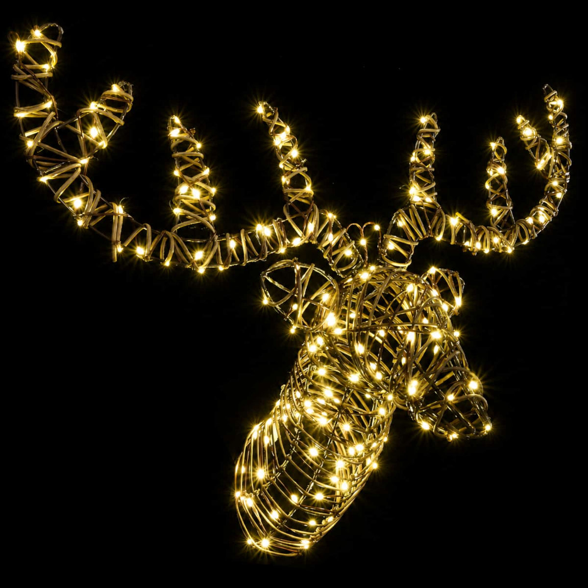 Reindeer Pull Sleigh Warm white 68 x 36.5 x 62.5 cm Rattan