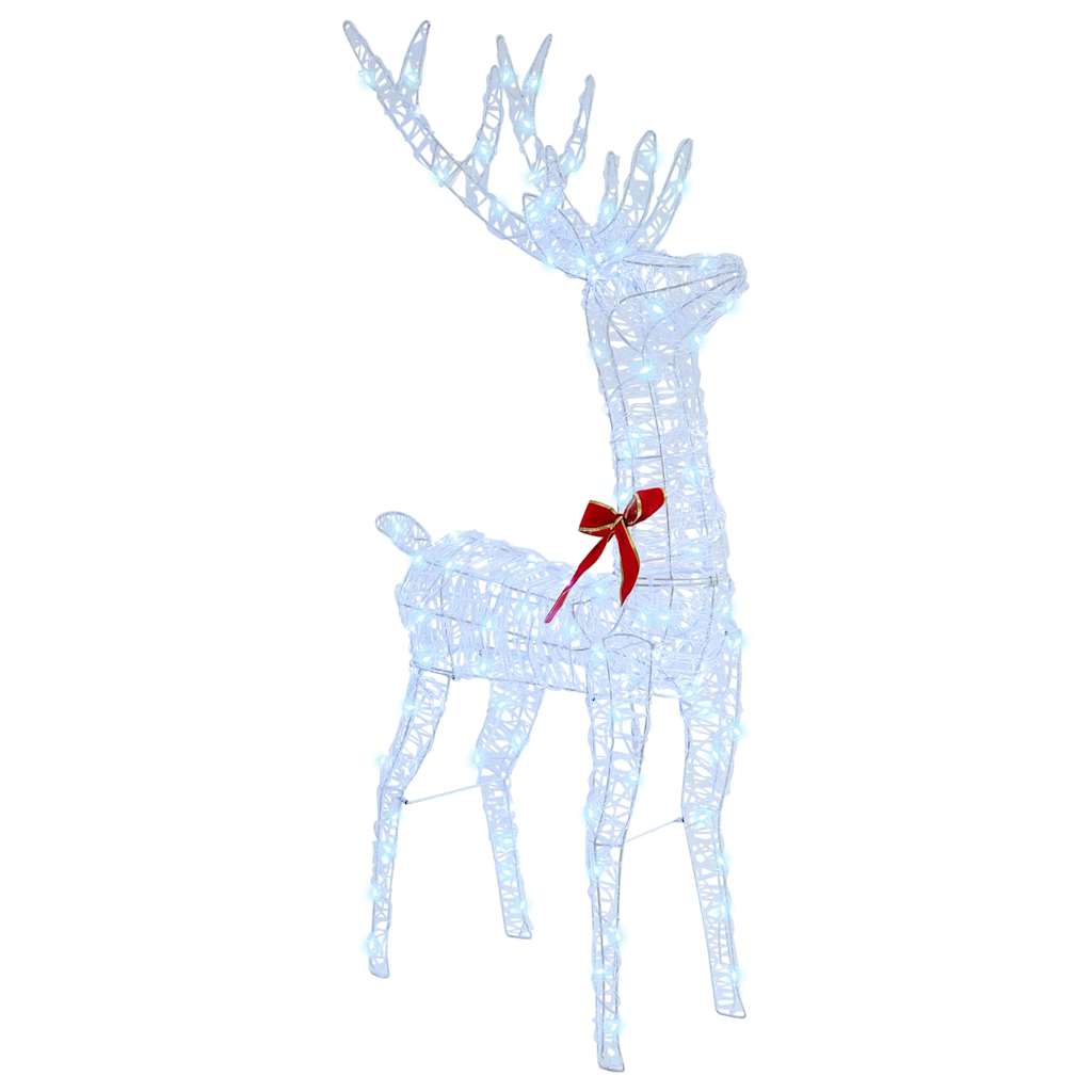 Reindeer Pull Sleigh Cold white 70 x 26 x 130 cm Acrylic