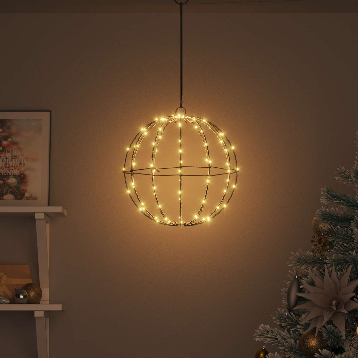 Christmas Finial Light 96 LEDs Warm White Diameter 30 x 32 cm