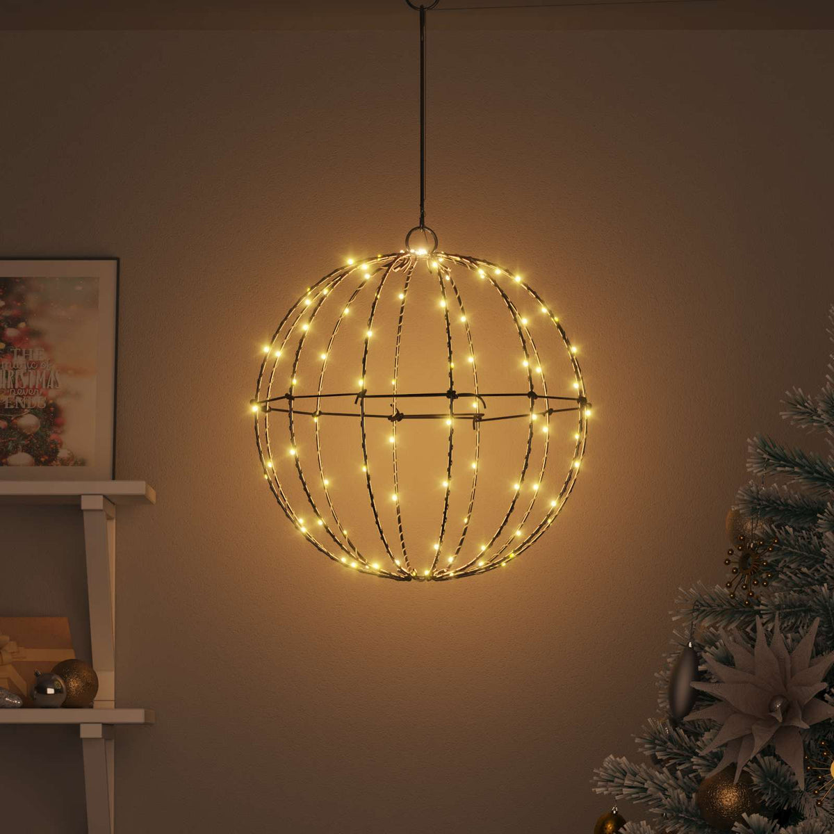 Christmas Finial Light 120 LEDs Warm White Diameter 40 x 42 cm