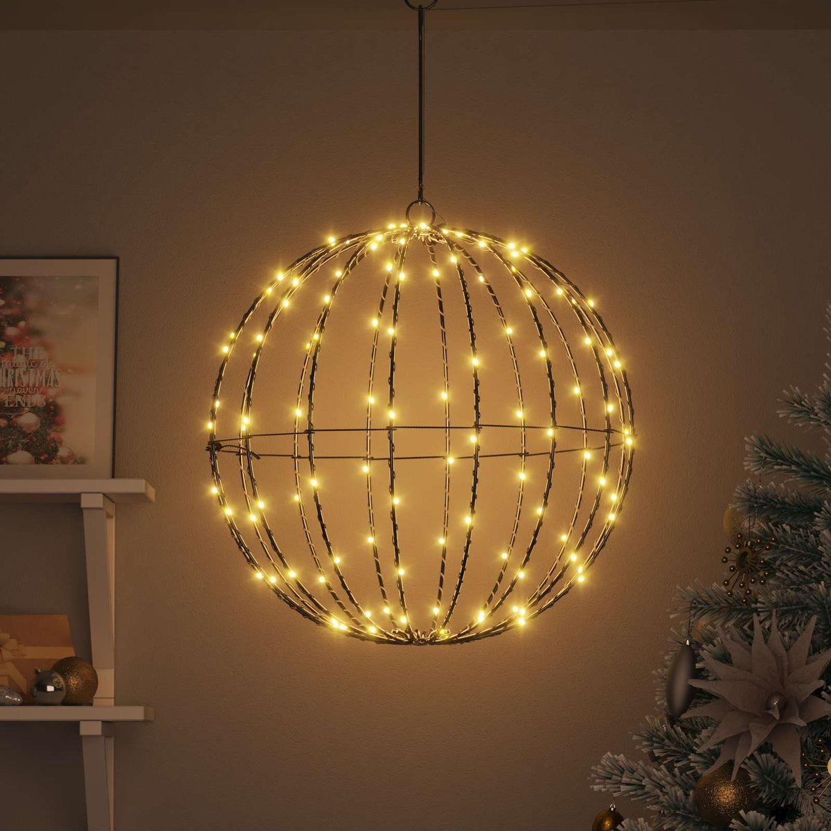 Christmas Finial Light 160 LEDs Warm White Diameter 50 x 52 cm