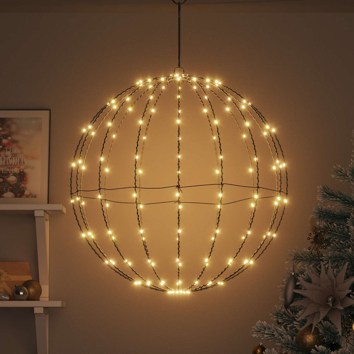 Christmas Finial Light 192 LEDs Warm White Diameter 60 x 62 cm
