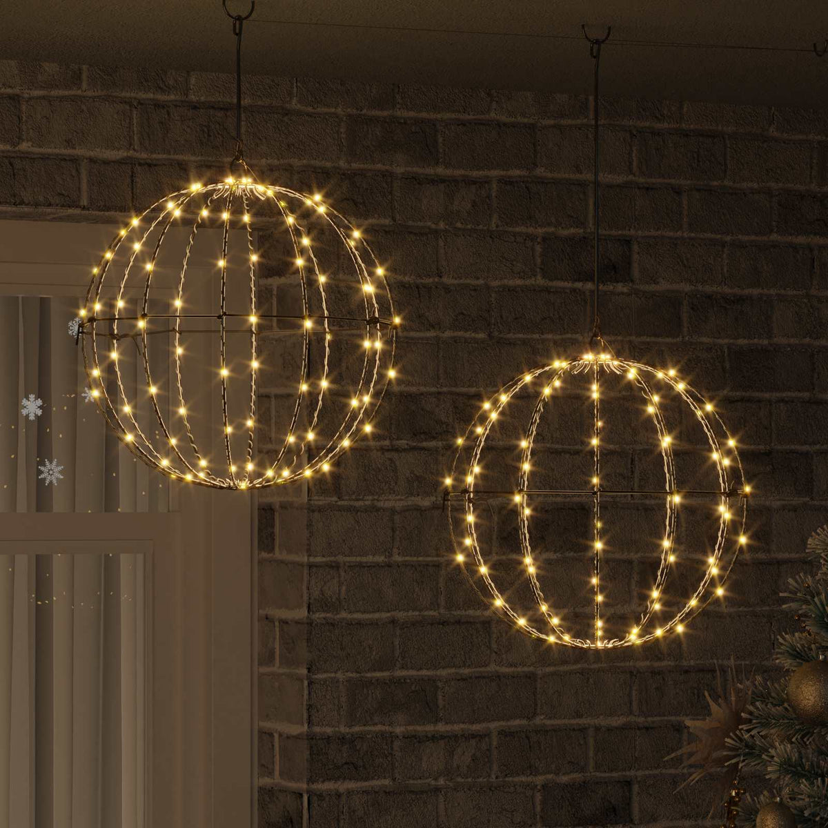 Christmas Finial Light 2 pcs 192 LEDs Warm White
