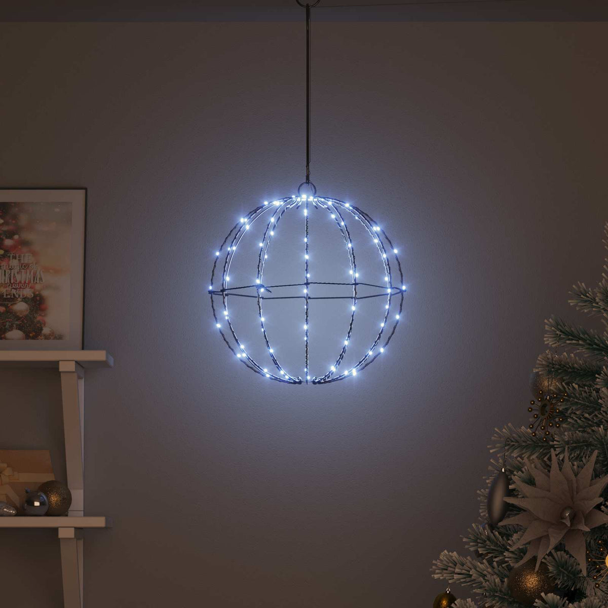 Christmas Finial Light 96 LEDs Cool White Diameter 30 x 32 cm