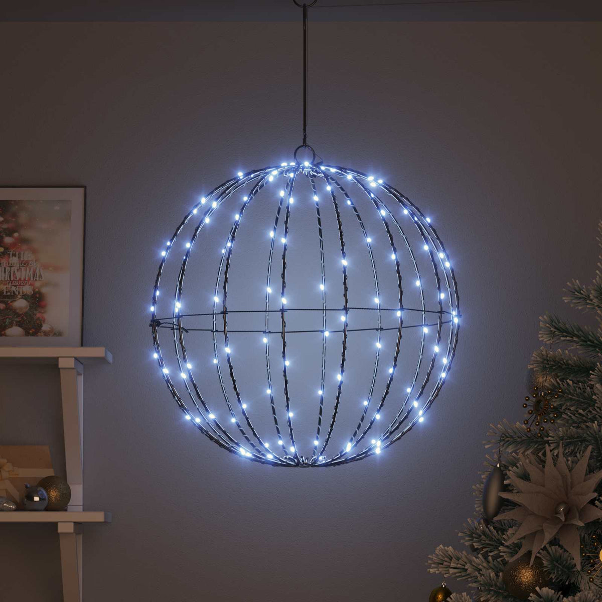 Christmas Finial Light 160 LEDs Cool White Diameter 50 x 52 cm
