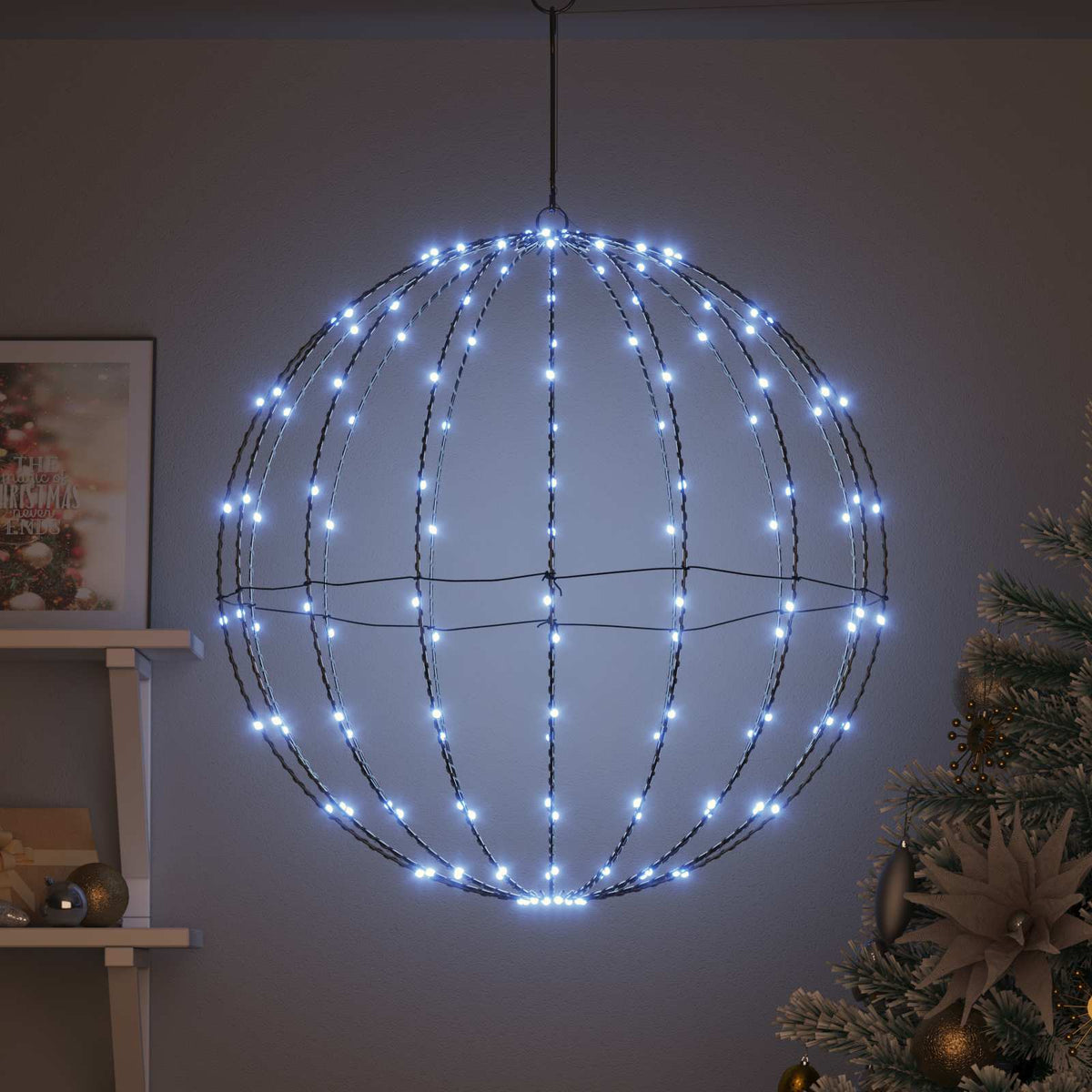 Christmas Finial Light 192 LEDs Cool White Diameter 60 x 62 cm