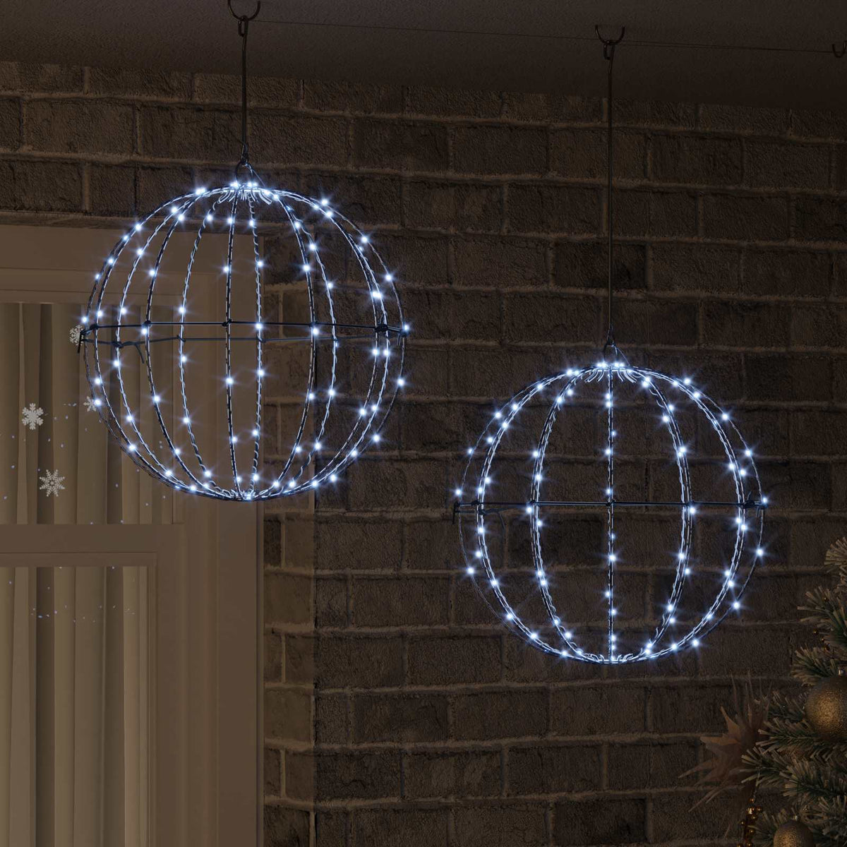 Christmas Finial Light 2 pcs 192 LEDs Cool White