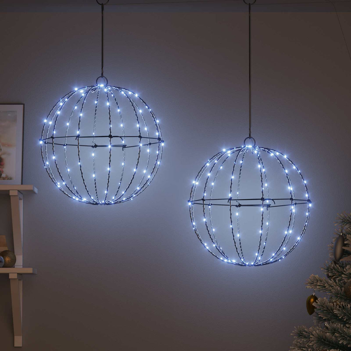Christmas Finial Light 2 pcs 192 LEDs Cool White
