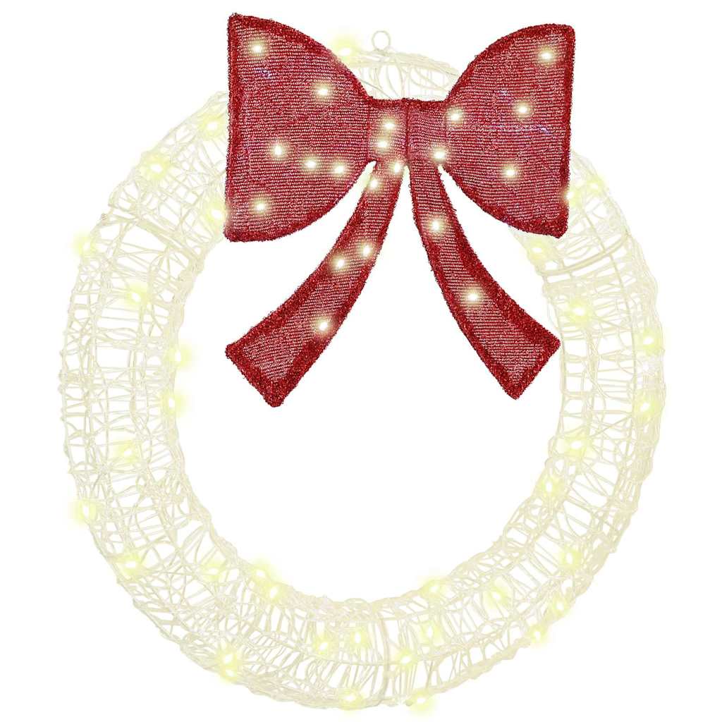 Wreath with 60 LEDs Warm white 76 x 76 x8.5 cm Acrylic
