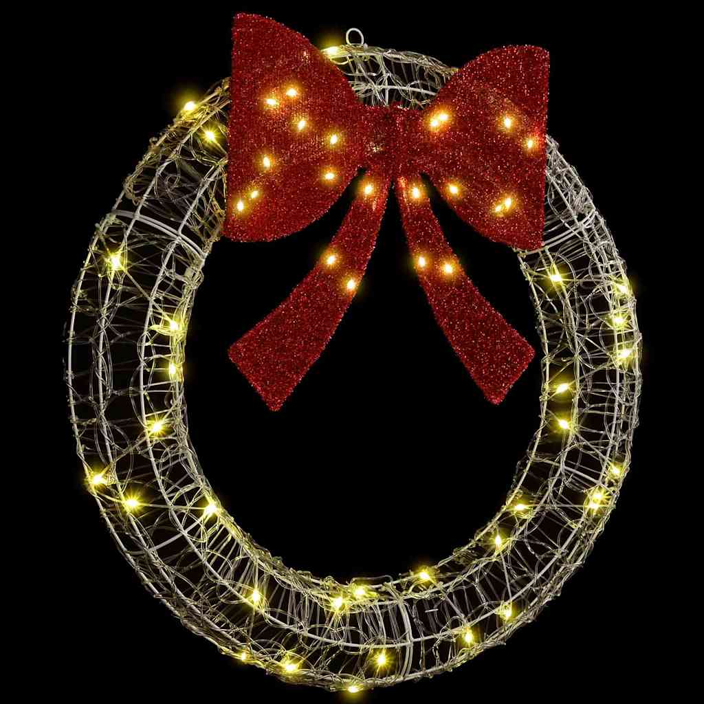 Wreath with 60 LEDs Warm white 76 x 76 x8.5 cm Acrylic