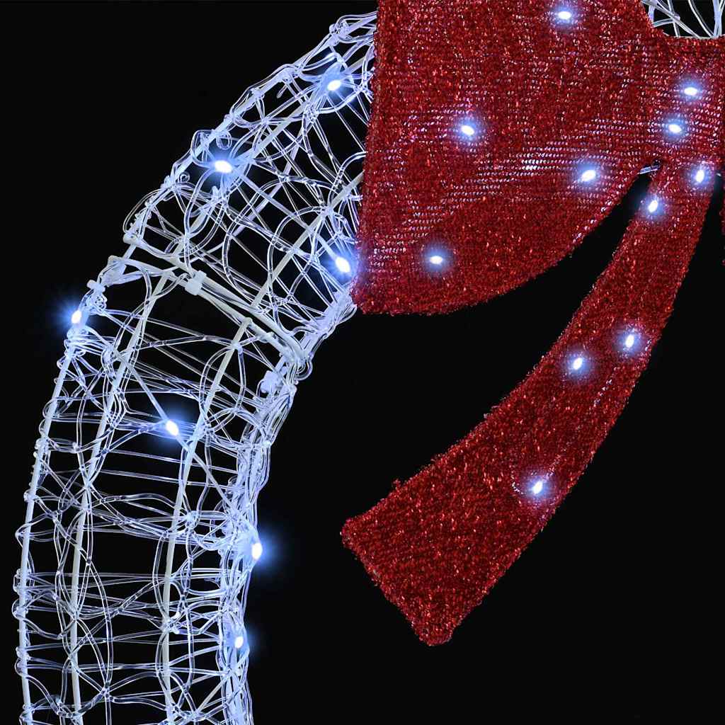 Wreath with 60 LEDs Cold white 76 x 76 x8.5 cm Acrylic