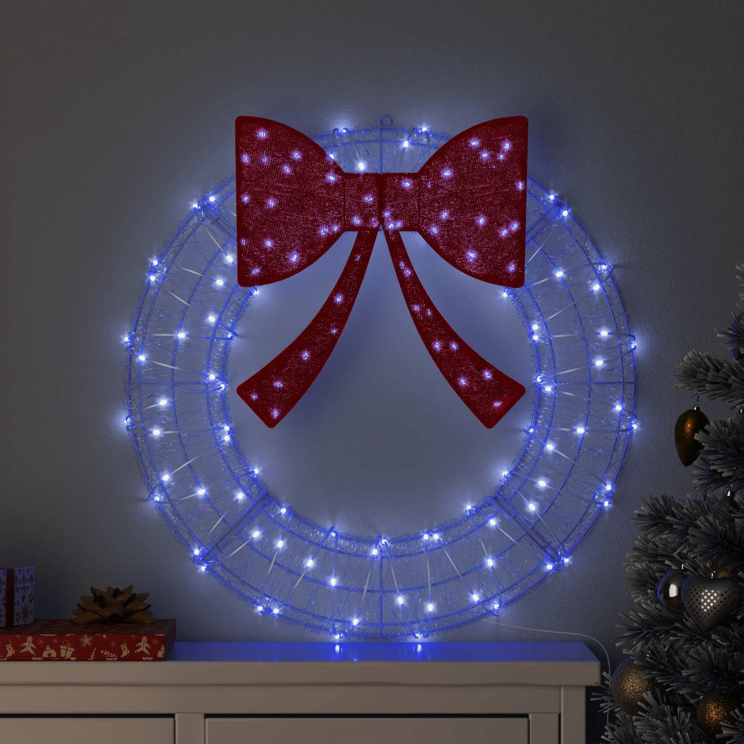 Wreath with 60 LEDs Blue 76 x 76 x8.5 cm Acrylic
