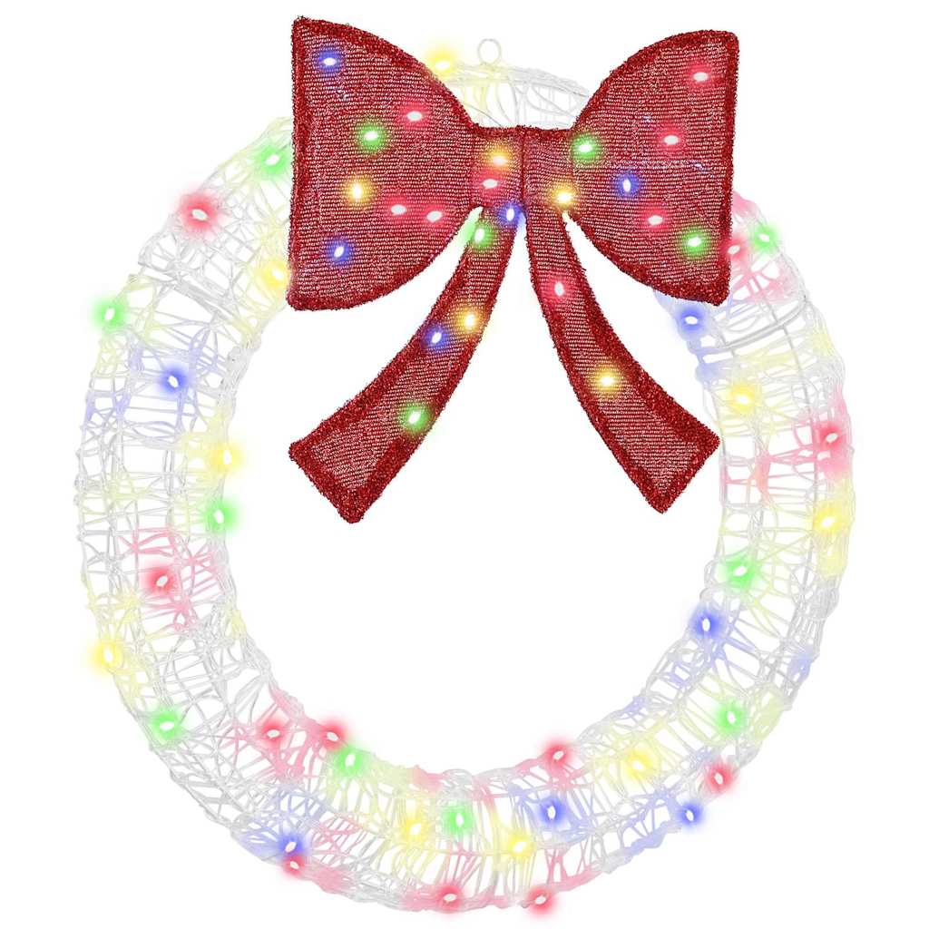 Wreath with 60 LEDs Multicolour 76 x 76 x8.5 cm Acrylic
