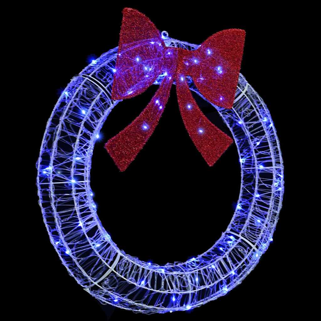 Wreath with 80 LEDs Blue 92 x 92 x 9.5 cm Acrylic