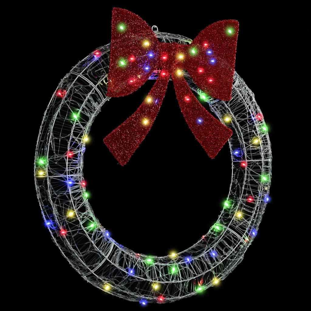 Wreath with 80 LEDs Multicolour 92 x 92 x 9.5 cm Acrylic