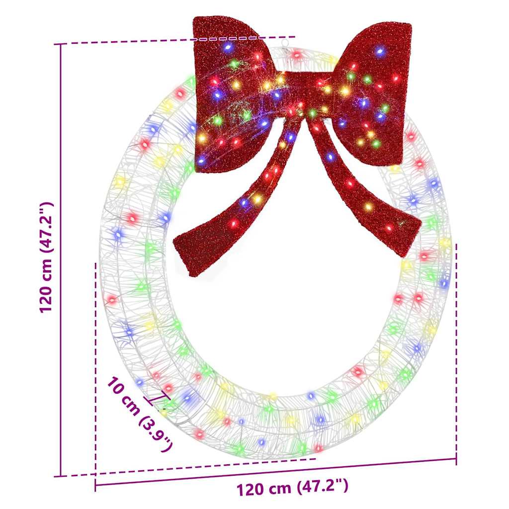 Wreath with 150 LEDs Multicolour 120 cm Acrylic