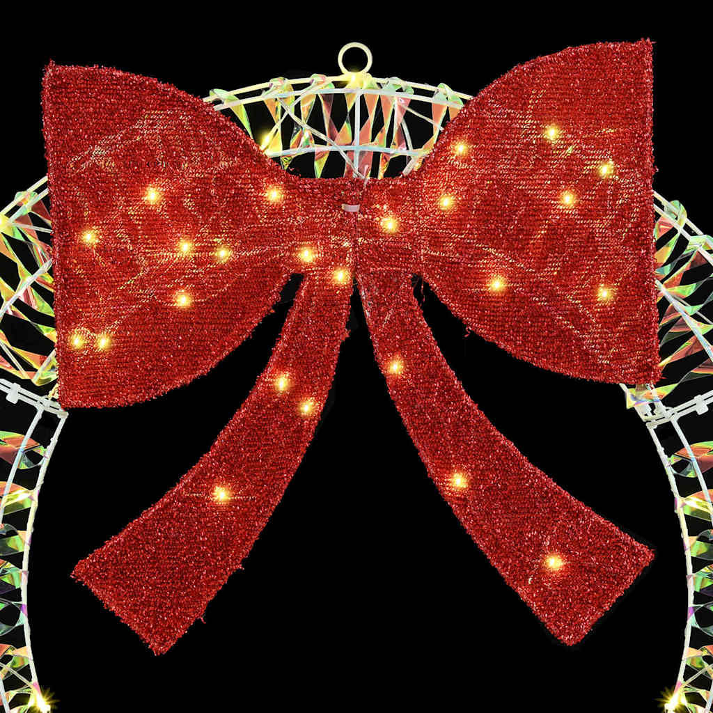 Wreath with 60 LEDs Warm white 76 x 76 x 8 cm PET