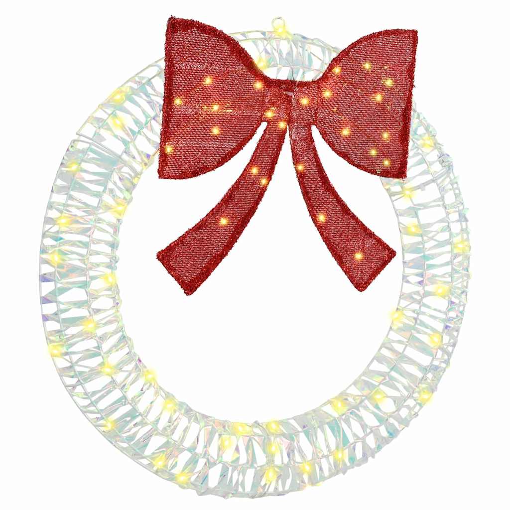 Wreath with 60 LEDs Warm white 76 x 76 x 8 cm PET