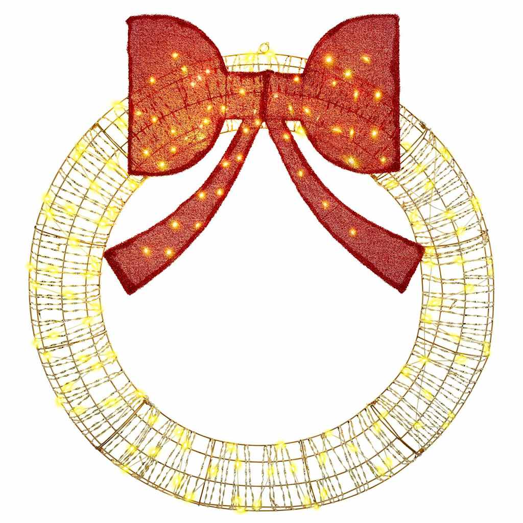 Wreath with 150 LEDs Warm white 121 x 121 x 10 cm PET