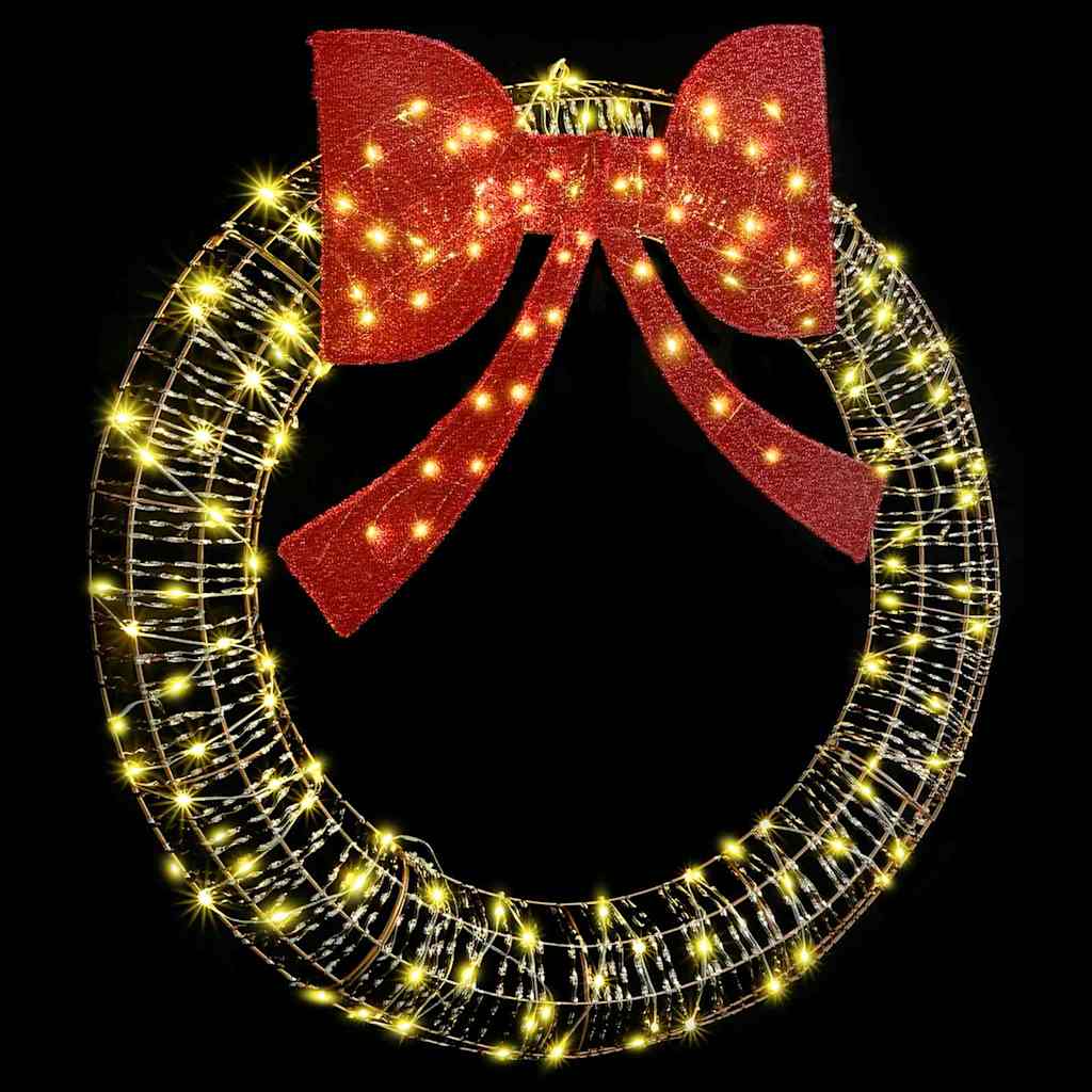 Wreath with 150 LEDs Warm white 121 x 121 x 10 cm PET
