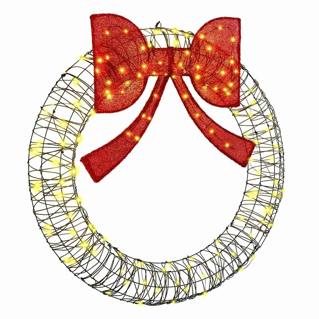 Wreath with 150 LEDs Warm white 121 x 121 x 10 cm Rattan