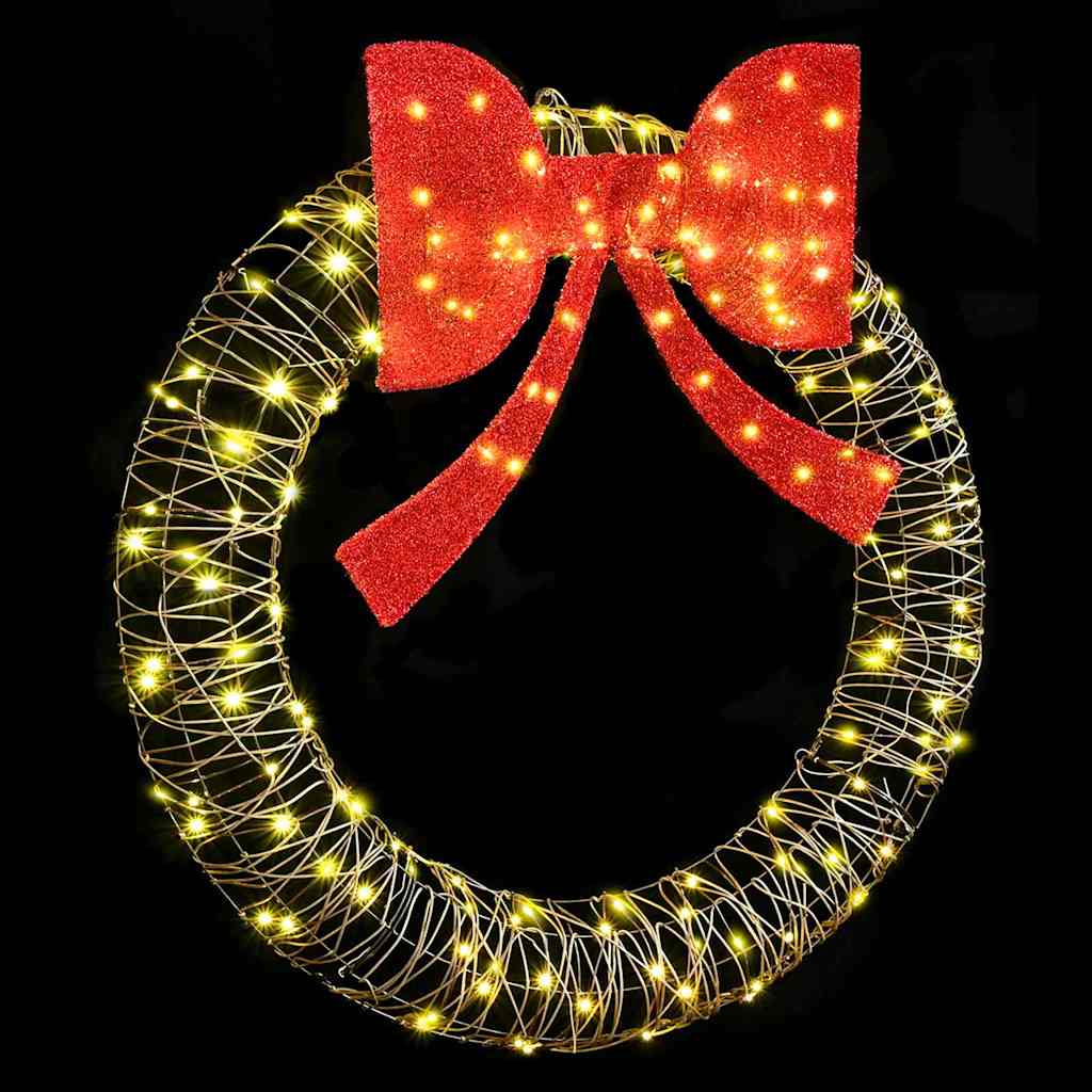 Wreath with 150 LEDs Warm white 121 x 121 x 10 cm Rattan