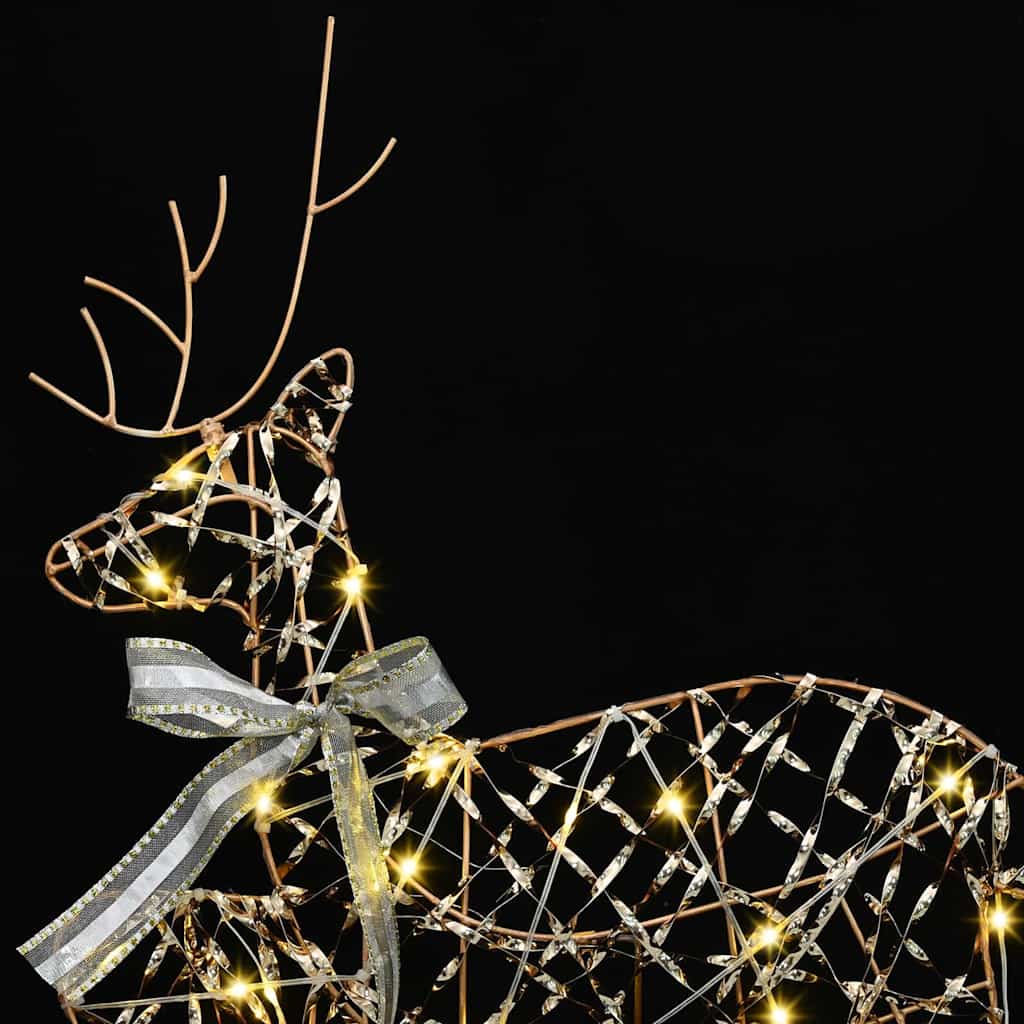 Christmas Reindeer with sleigh 3 pcs 60 LEDs Warm White