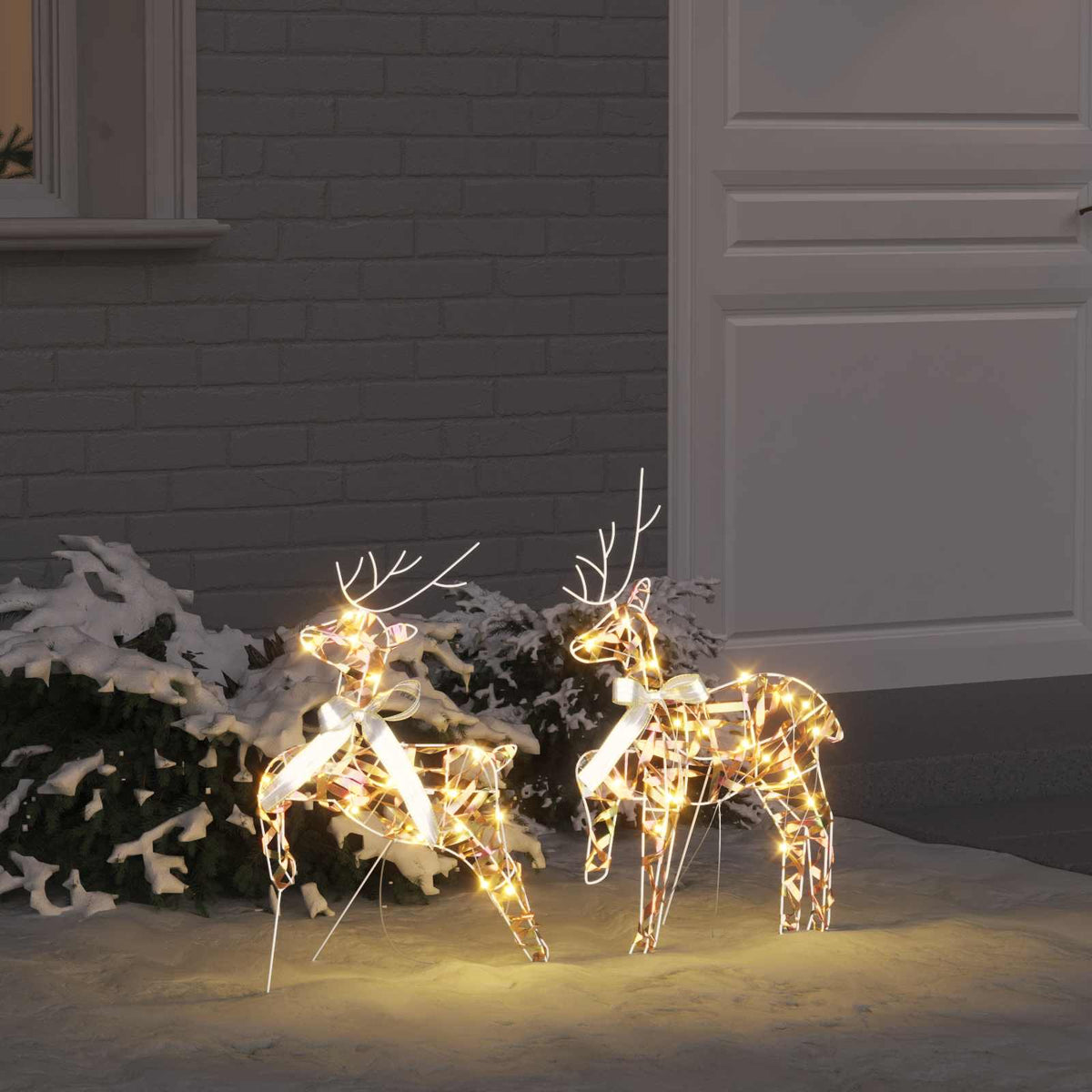 LED Reindeers 2 pcs 40 LEDs Warm White 44 x 18 x 65.5 cm PET