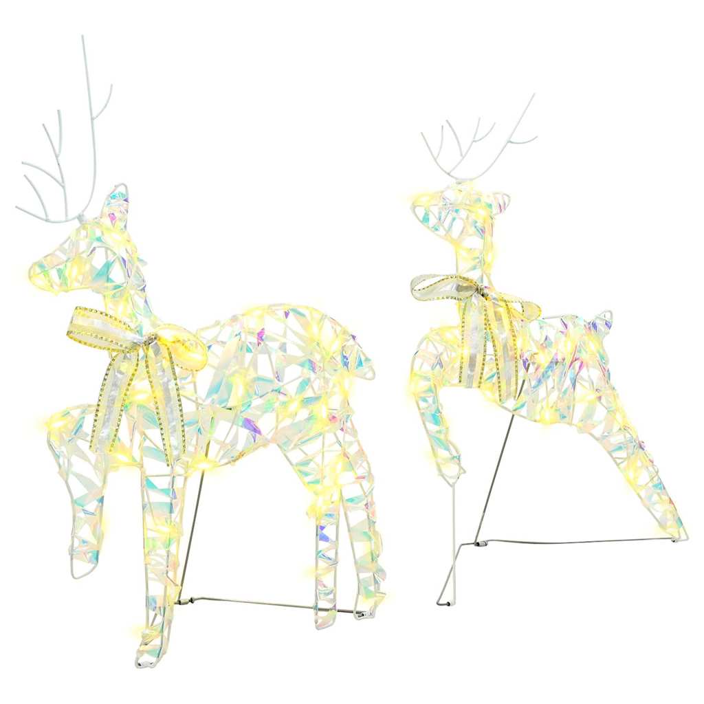 LED Reindeers 2 pcs 40 LEDs Warm White 44 x 18 x 65.5 cm PET