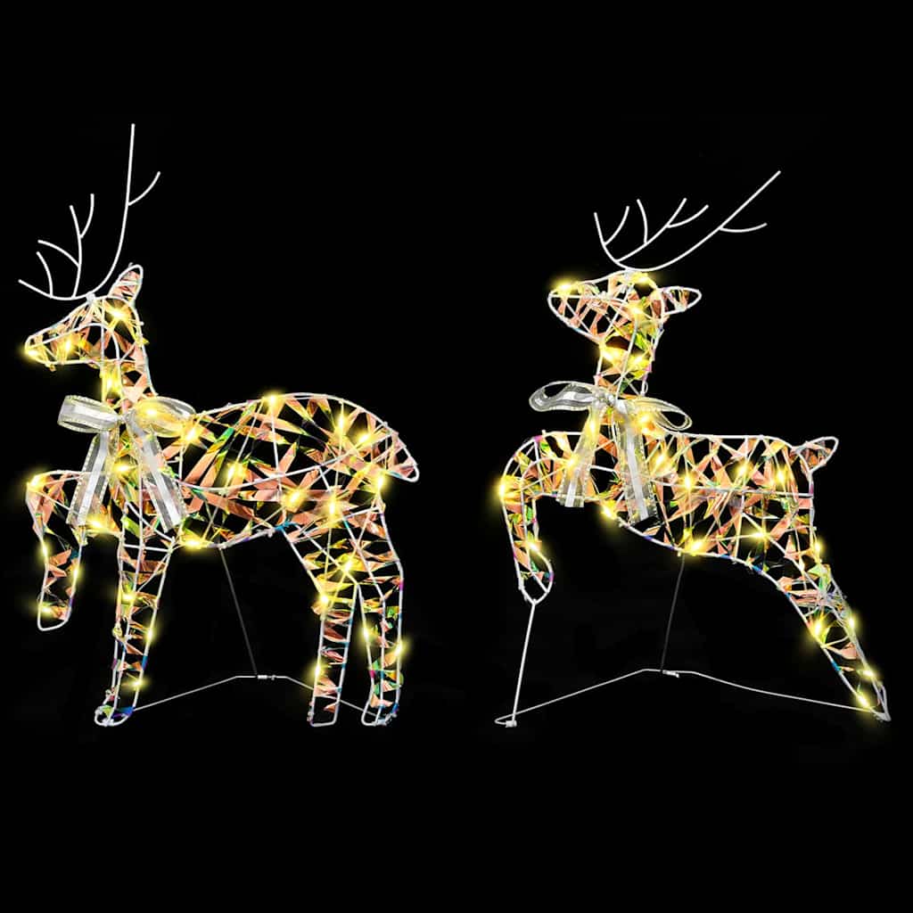 LED Reindeers 2 pcs 40 LEDs Warm White 44 x 18 x 65.5 cm PET